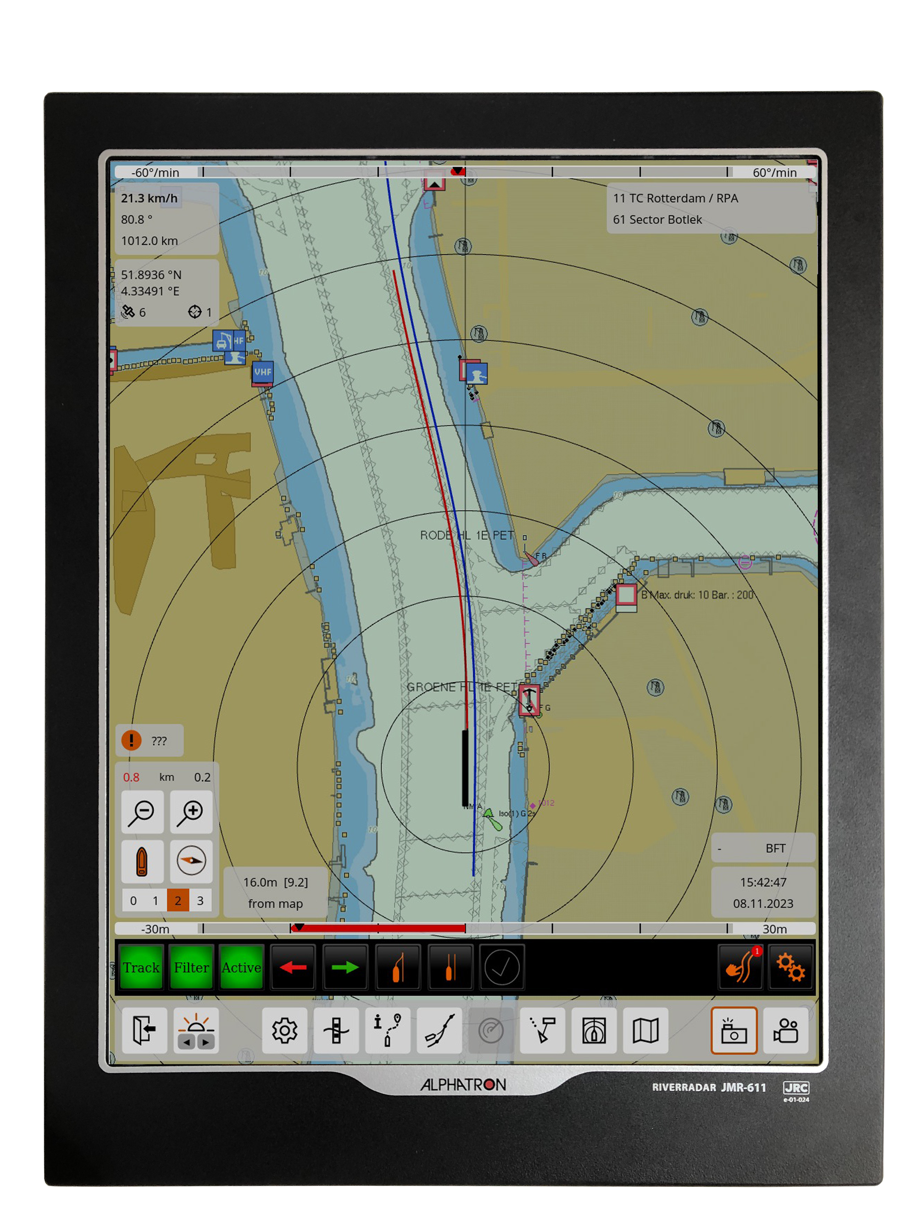 argoRadarPilot screenshot with trackpilot controls