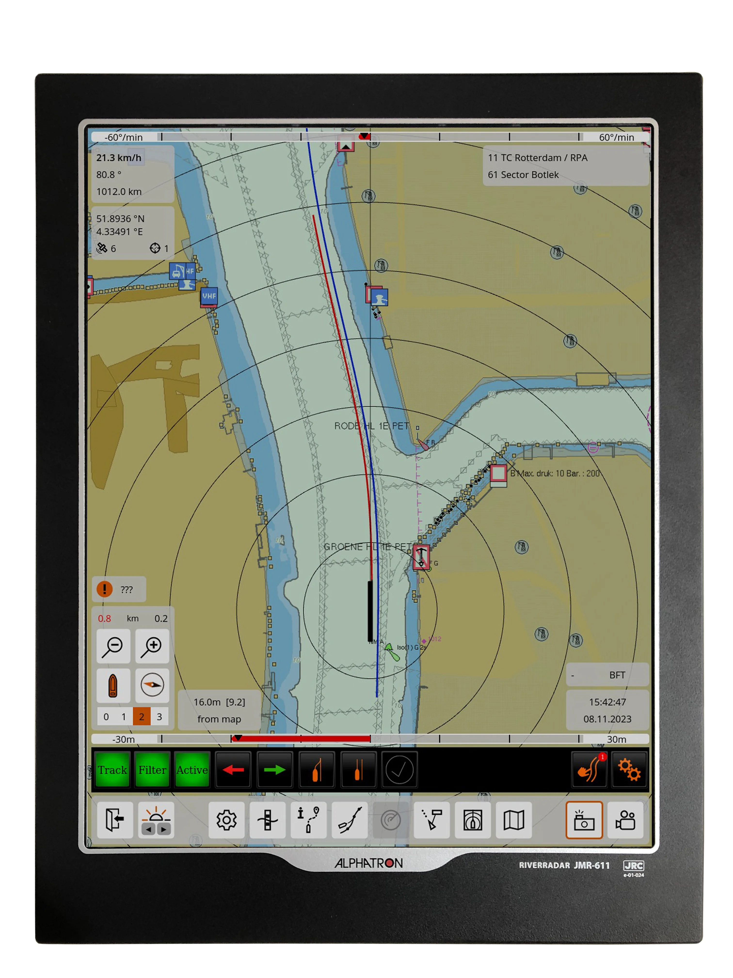 argoRadarPilot screenshot with trackpilot controls argoRadarPilot screenshot with trackpilot controls